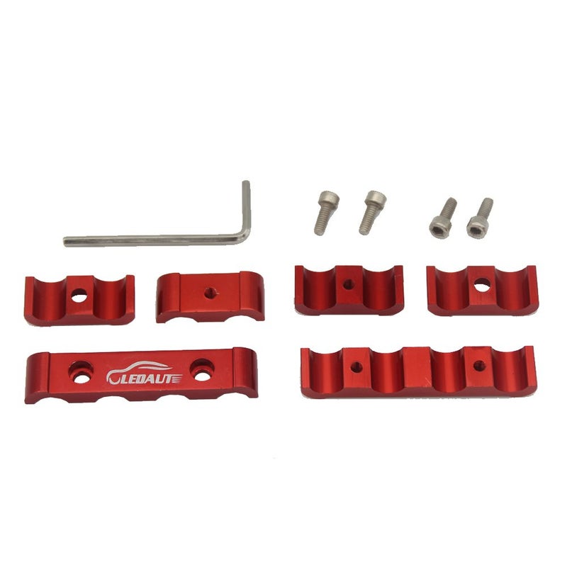 LEDAUT 12pc Spark Plug Wire Separator Divider 8mm 9mm 10mm For Racing Car (Red) - Image 2